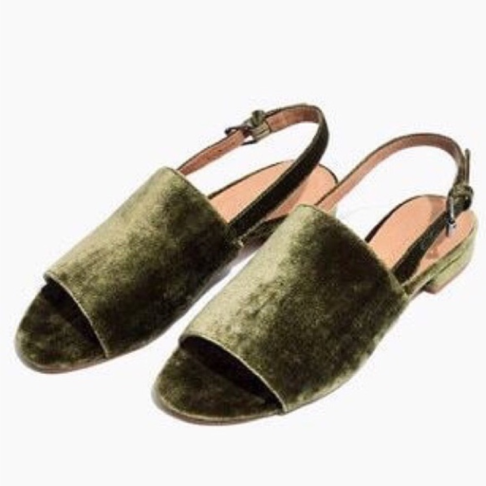 Madewell Noelle Velvet Sling Back Sandal